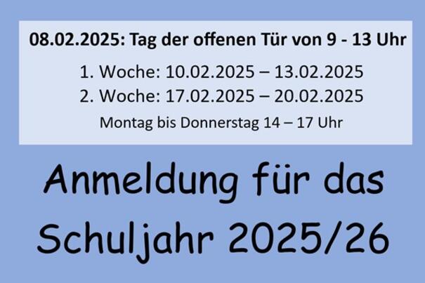 Anmeldung Schuljahr 2025/26