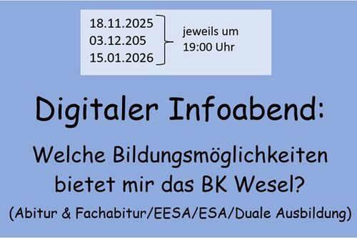 Digitaler Informationsabend!