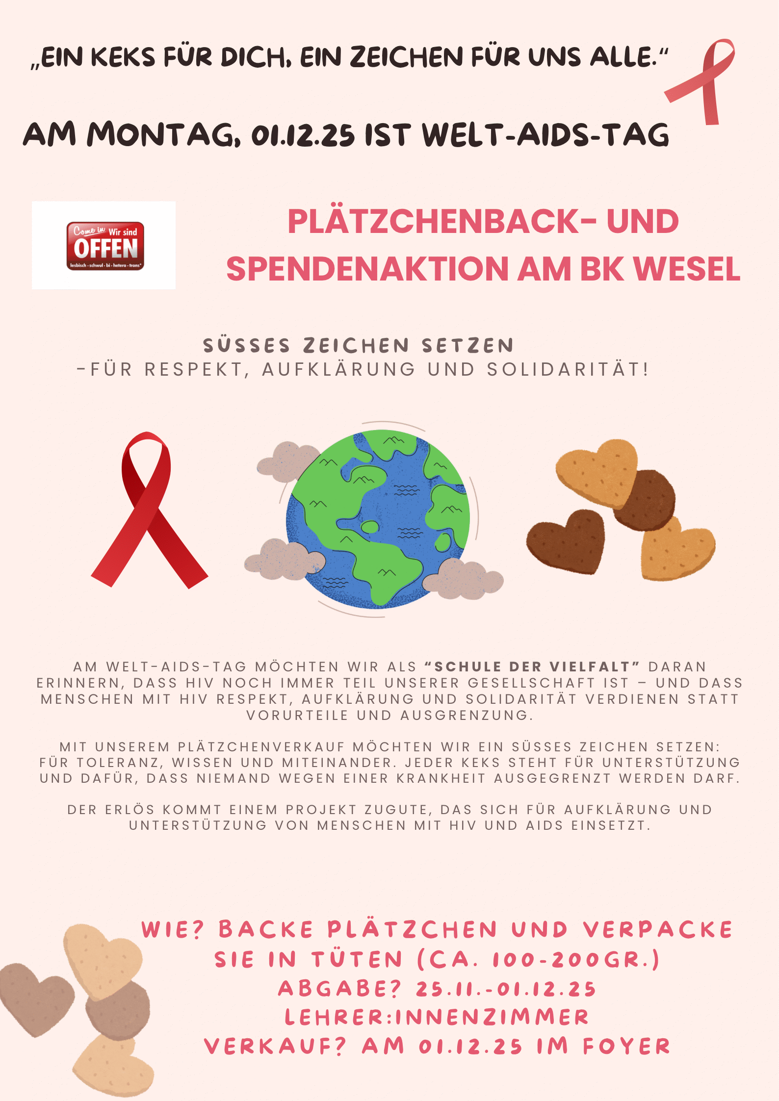 Plätzchenback- und Spendenaktion