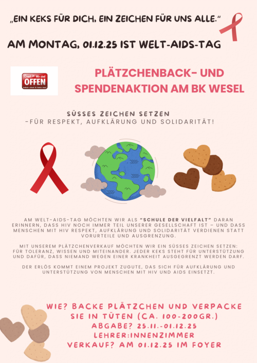 Plätzchenback- und Spendenaktion