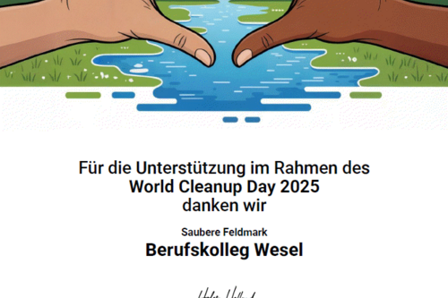 Urkunde Dankeschön Cleanup BK Wesel 2025